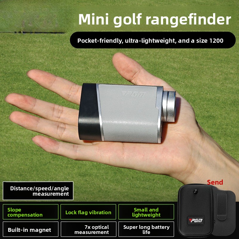 Golf Rangefinder - เครื่องวัดระยะกอล์ฟ รุ่นมินิพกพา ชดเชยความลาดชัน ล็อค ระบบสั่นแจ้งตำแหน่งธง แม่เหล็กดูด