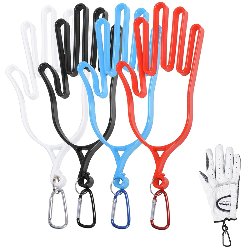 Golf Gloves - ที่แขวนถุงมือกอล์ฟ 2 ชิ้น พร้อมคาราบิเนอร์ ที่แขวนถุงมือรูปทรงมือ ABS