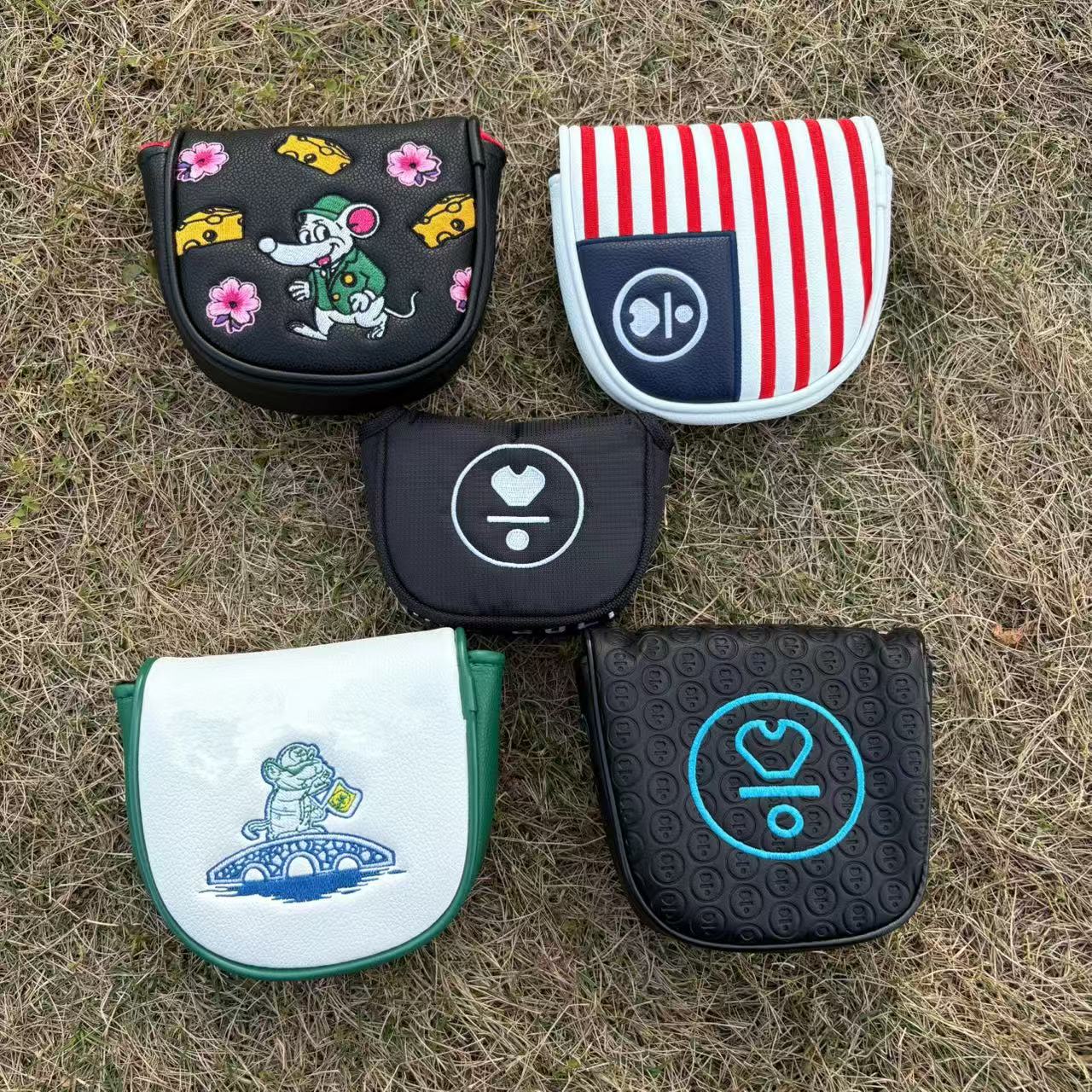 Golf Putter - ฝาครอบหัวไม้กอล์ฟเวอร์มิเลียนเบิร์ด หนัง PU กันน้ำแบบหนาพร้อมดีไซน์ป้องกันการกระแทก งานปักละเอียดอ่อนสำหรับผู้ชายและผู้หญิง