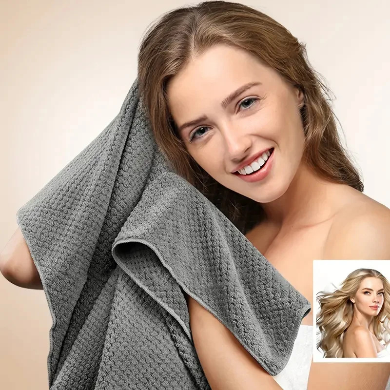 Golf Towel - ผ้าขนหนูไมโครไฟเบอร์ขนาดใหญ่พิเศษ ซึมซับได้ดีเยี่ยม แห้งเร็ว พร้อมแถบยางยืด ผ้าขนหนูโพกผมแบบนุ่ม