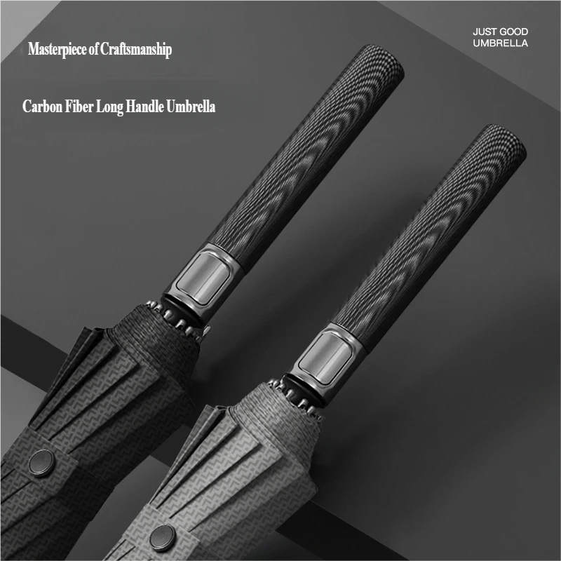 Golf Umbrella Large - ร่มคาร์บอนไฟเบอร์อัตโนมัติ 16 ซี่โครง, ร่มด้ามยาวขนาดใหญ่พิเศษ, ร่มโฆษณาธุรกิจสำหรับผู้ชาย