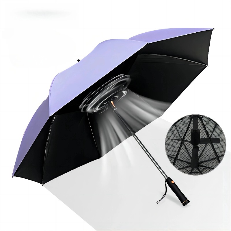 Golf Umbrella Large - ร่มกันแดด Reinforcement ด้ามยาว พร้อมพัดลมไฟฟ้า ร่มขนาดใหญ่ ป้องกันรังสียูวี