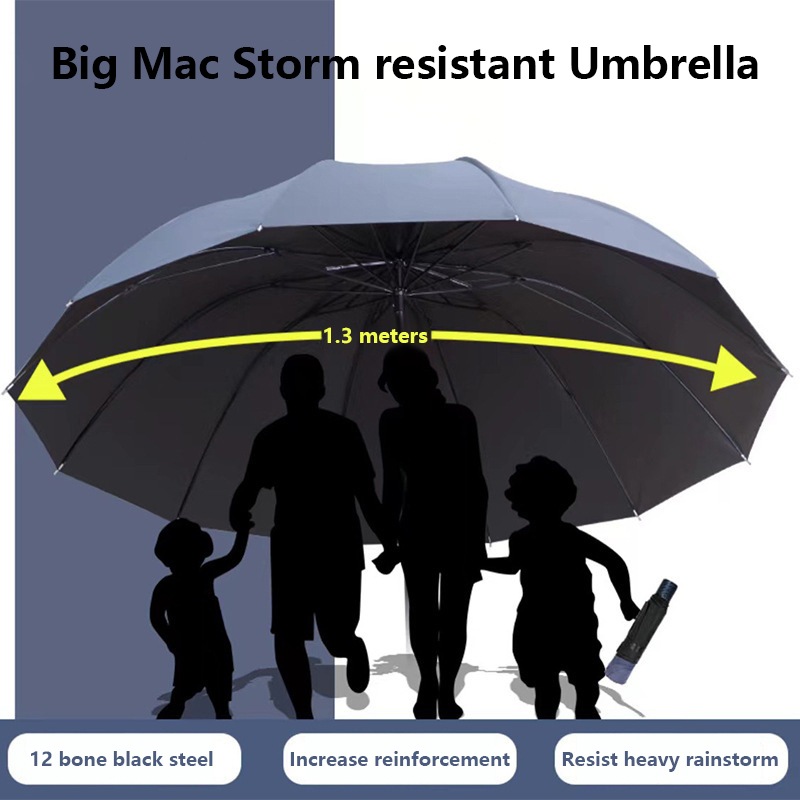 Golf Umbrella Large - ร่มพับขนาดใหญ่พิเศษ ป้องกันแสงแดด ป้องกันรังสียูวี กันฝน กันลม ร่มพับขนาดกะทัดรัดเสริมความแข็งแรงสำหรับใช้ในบ้านและธุรกิจ