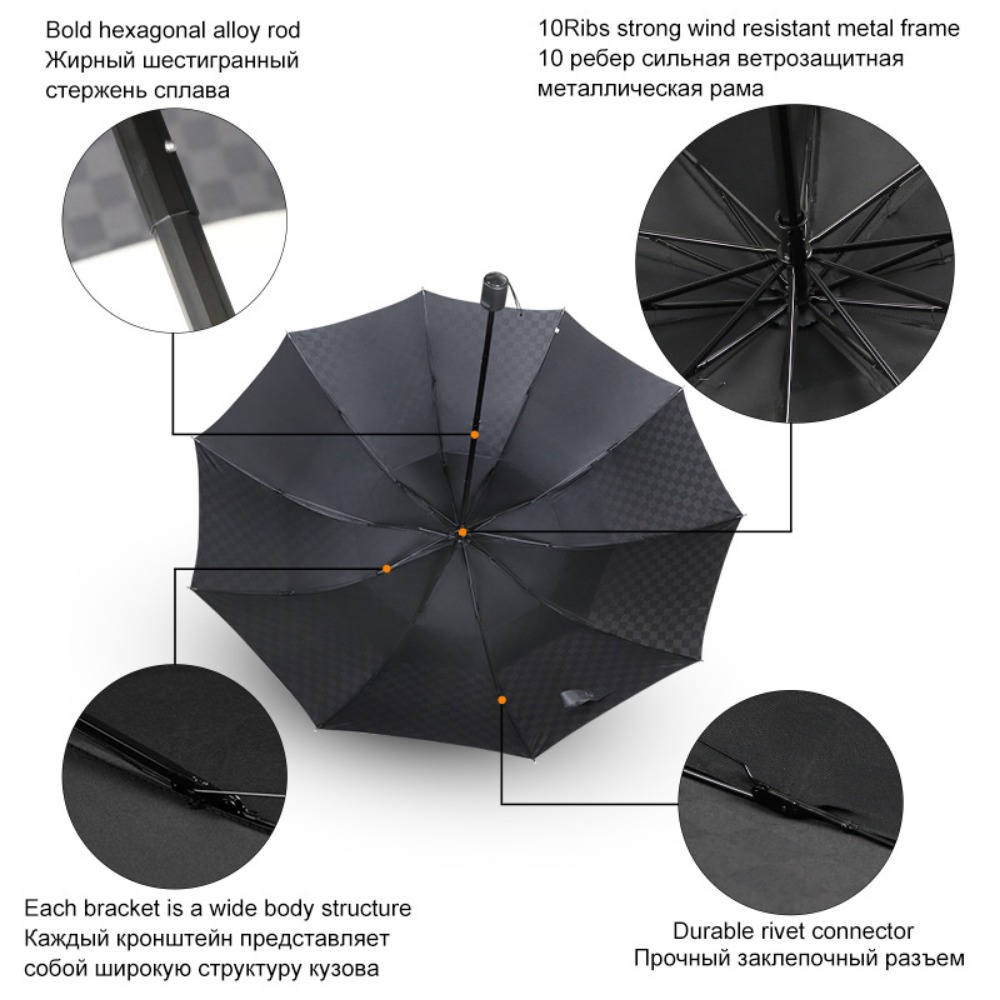 Double Layer Dark Grid ร่มขนาด - Golf Umbrella Large บทวิจารณ์และราคา