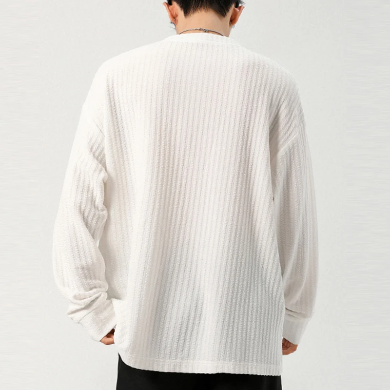 เสื้อผู้ชายคอวีแขนยาวลายทางแนว - Golf Tees บทวิจารณ์และราคา